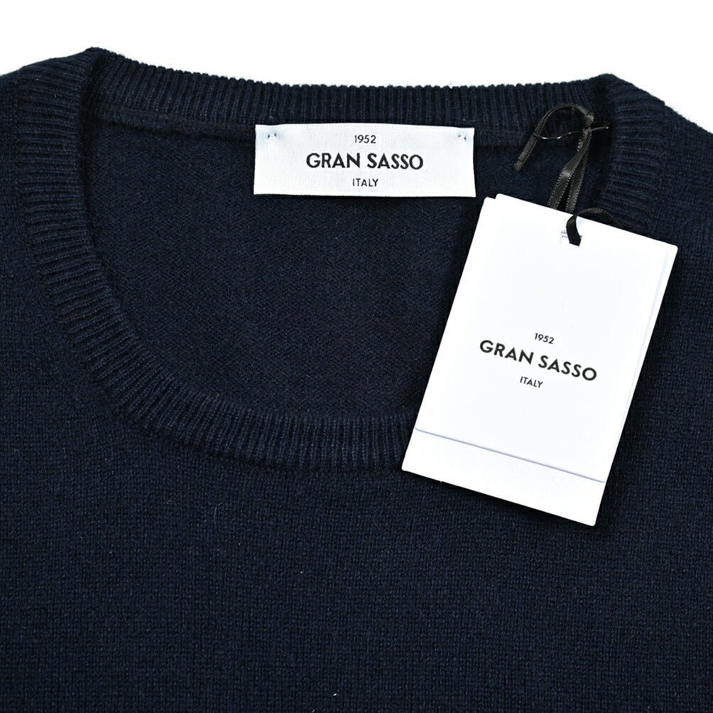 秋冬先行セール｜GRAN SASSO CASHMERE カシミヤ100% クルーネックハイゲージニットセーター｜413818-46｜GUARDAROBA MILANO OFFICIAL STORE