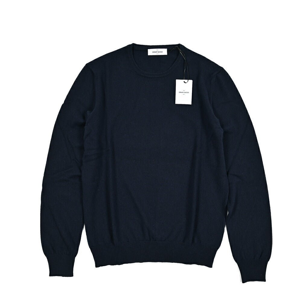秋冬先行セール｜GRAN SASSO CASHMERE カシミヤ100% クルーネックハイゲージニットセーター｜413818-46｜GUARDAROBA MILANO OFFICIAL STORE