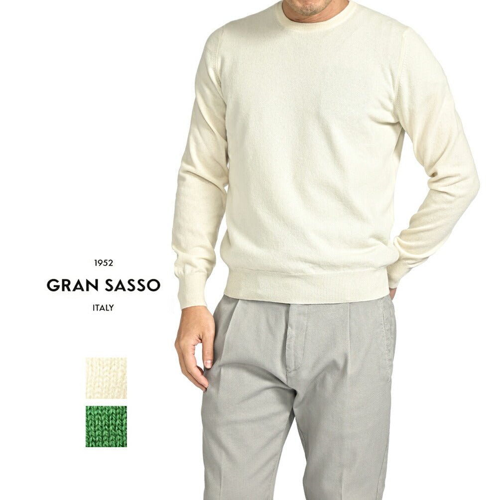 クーポン対象｜GRAN SASSO CASHMERE カシミヤ100% クルーネックハイゲージニットセーター / SLOWEAR｜GUARDAROBA MILANO OFFICIAL STORE