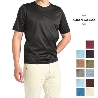 GRAN SASSO FILOSCOZIA マーセライズ スムースコットン クルーネック半袖Tシャツ / SLOWEAR｜GUARDAROBA MILANO OFFICIAL STORE