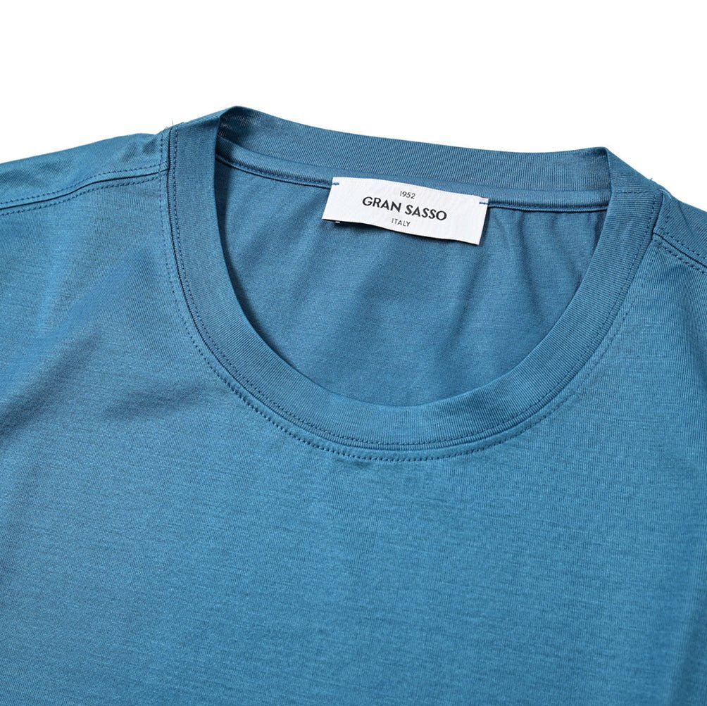 GRAN SASSO FILOSCOZIA マーセライズ スムースコットン クルーネック半袖Tシャツ / SLOWEAR｜394247 - I - 44｜GUARDAROBA MILANO OFFICIAL STORE