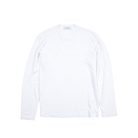 GRAN SASSO “LINO” リネン100% クルーネック長袖Tシャツ ホワイト 52 | GUARDAROBA MILANO OFFICIAL STORE