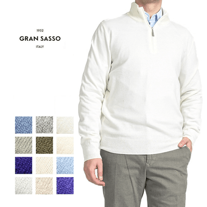 SALE｜GRAN SASSO ウールカシミヤ ハーフジップニットセーター / SLOWEAR｜399020 - A - 50｜GUARDAROBA MILANO OFFICIAL STORE