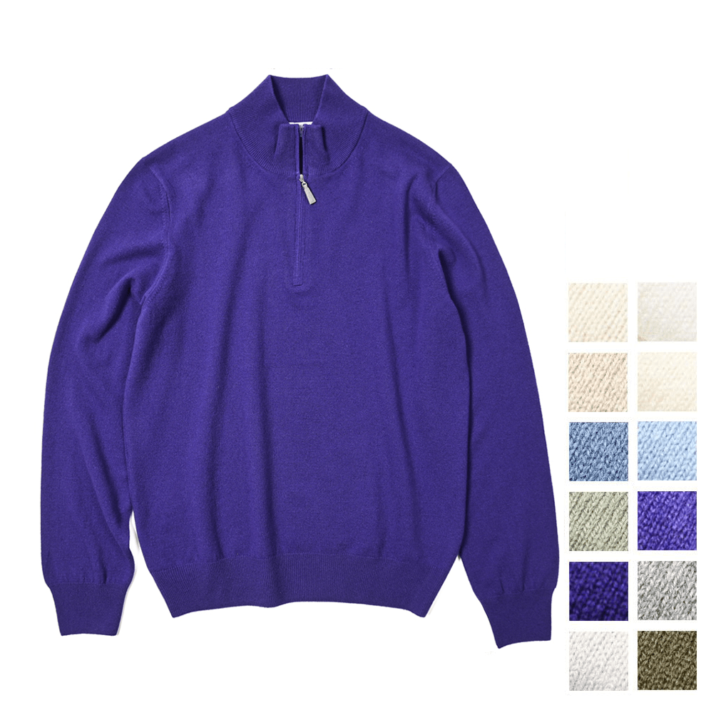 SALE｜GRAN SASSO ウールカシミヤ ハーフジップニットセーター / SLOWEAR｜399020 - A - 50｜GUARDAROBA MILANO OFFICIAL STORE