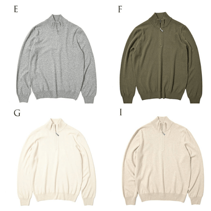 SALE｜GRAN SASSO ウールカシミヤ ハーフジップニットセーター / SLOWEAR｜399020 - A - 50｜GUARDAROBA MILANO OFFICIAL STORE