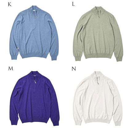 SALE｜GRAN SASSO ウールカシミヤ ハーフジップニットセーター / SLOWEAR｜399020 - A - 50｜GUARDAROBA MILANO OFFICIAL STORE