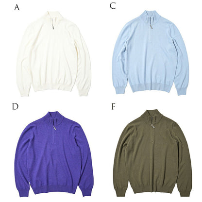 GRAN SASSO ウールカシミヤ ハーフジップニットセーター