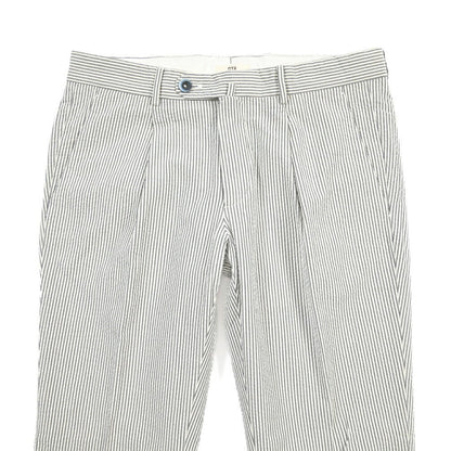 GTA “772” コットン100% シアサッカー スリムフィットワンタックパンツ グレー 46 | GUARDAROBA MILANO OFFICIAL STORE