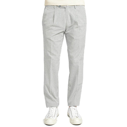 GTA “772” コットン100% シアサッカー スリムフィットワンタックパンツ グレー 46 | GUARDAROBA MILANO OFFICIAL STORE
