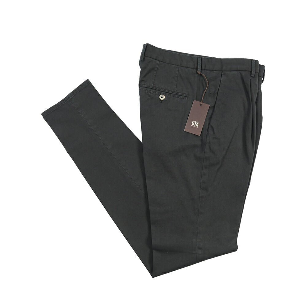 GTA “772 L” SLIM FIT ストレッチコットン ワンタックチノパンツ / SLIM FIT ダークネイビー 46 | GUARDAROBA MILANO OFFICIAL STORE