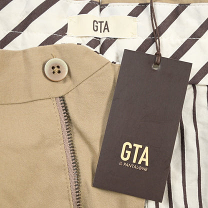 GTA “772 L” ストレッチコットン ワンタックチノパンツ / SLIM FIT ベージュ 46 | GUARDAROBA MILANO OFFICIAL STORE