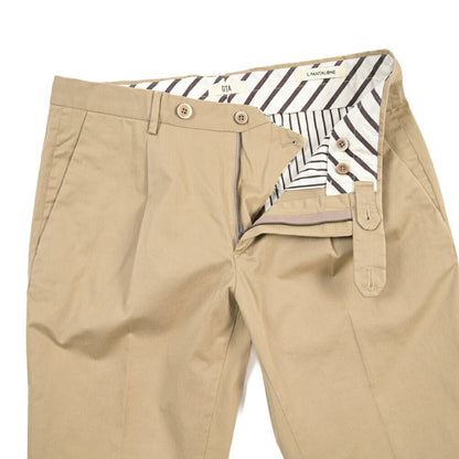 GTA “772 L” ストレッチコットン ワンタックチノパンツ / SLIM FIT ベージュ 46 | GUARDAROBA MILANO OFFICIAL STORE