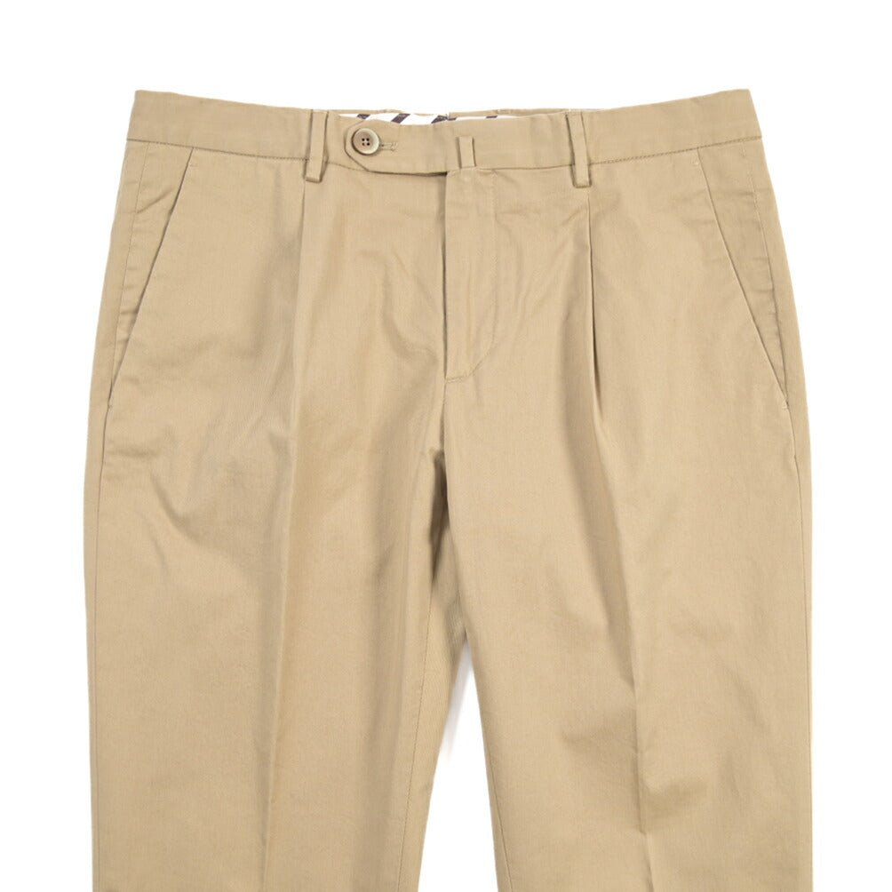 GTA “772 L” ストレッチコットン ワンタックチノパンツ / SLIM FIT ベージュ 46 | GUARDAROBA MILANO OFFICIAL STORE