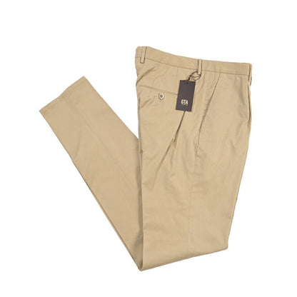 GTA “772 L” ストレッチコットン ワンタックチノパンツ / SLIM FIT ベージュ 46 | GUARDAROBA MILANO OFFICIAL STORE