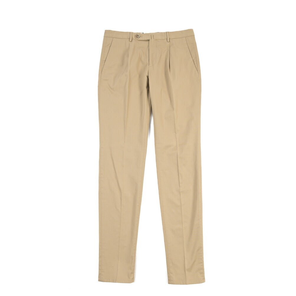 GTA “772 L” ストレッチコットン ワンタックチノパンツ / SLIM FIT ベージュ 46 | GUARDAROBA MILANO OFFICIAL STORE
