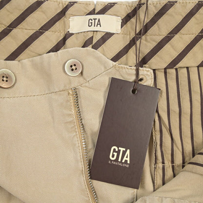 GTA “772” ストレッチコットン ワンタックスラックス / SLIM / メンズ ベージュ 54 | GUARDAROBA MILANO OFFICIAL STORE