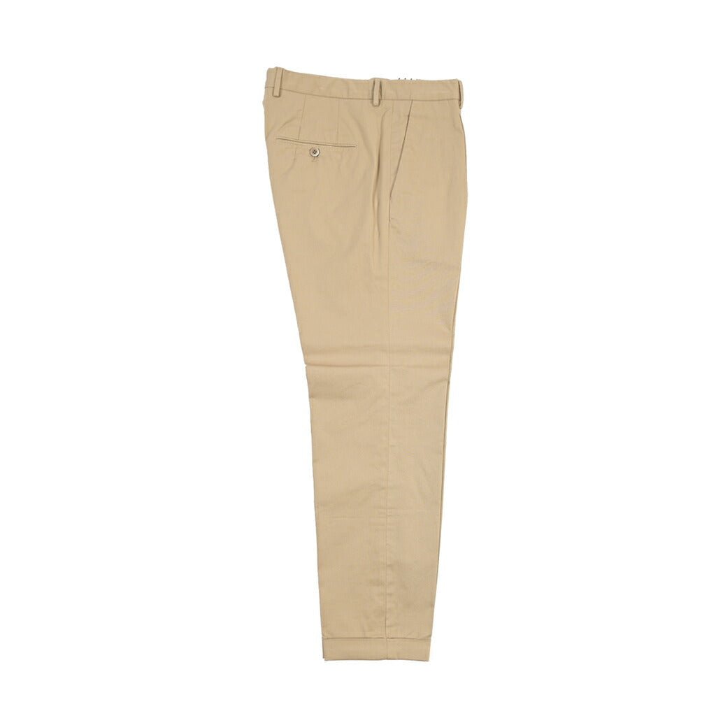 GTA “772” ストレッチコットン ワンタックチノパンツ / SLIM FIT ベージュ 46 | GUARDAROBA MILANO OFFICIAL STORE