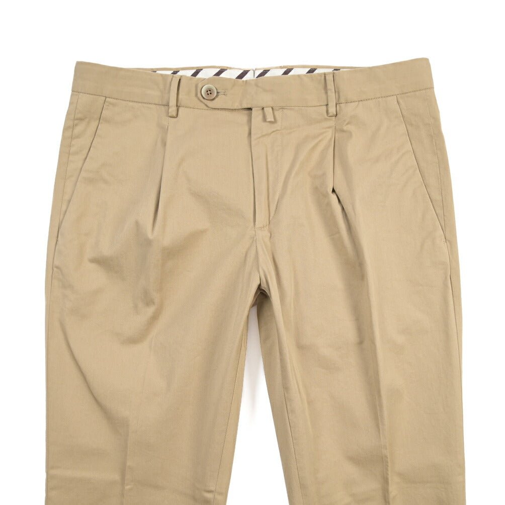 GTA “772” ストレッチコットン ワンタックチノパンツ / SLIM FIT ベージュ 46 | GUARDAROBA MILANO OFFICIAL STORE