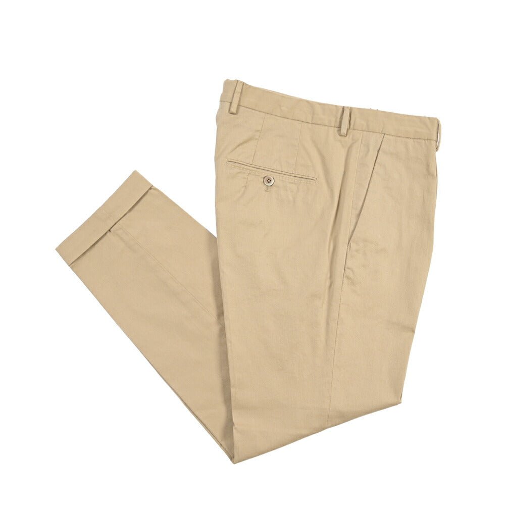 GTA “772” ストレッチコットン ワンタックチノパンツ / SLIM FIT ベージュ 46 | GUARDAROBA MILANO OFFICIAL STORE