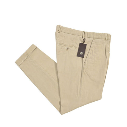 GTA “772” ストレッチコットン ワンタックチノパンツ / SLIM FIT ベージュ 46 | GUARDAROBA MILANO OFFICIAL STORE