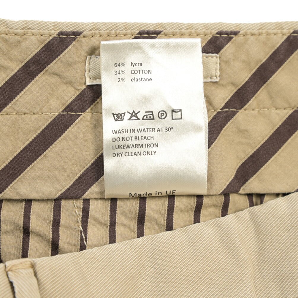 GTA “772” ストレッチコットン ワンタックチノパンツ / SLIM FIT ベージュ 46 | GUARDAROBA MILANO OFFICIAL STORE