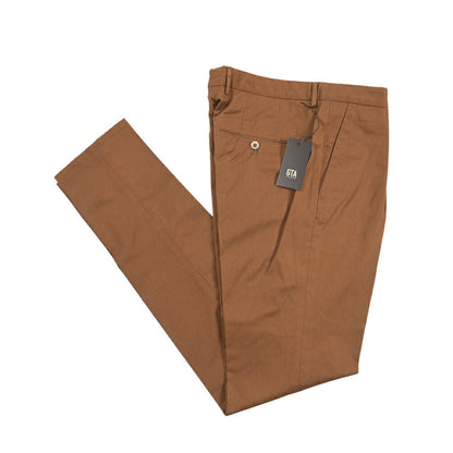 GTA “772L” ストレッチコットン ワンタックチノパンツ / SLIM FIT ブラウン 46 | GUARDAROBA MILANO OFFICIAL STORE