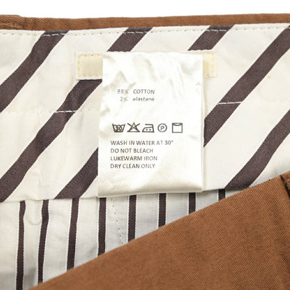 GTA “772L” ストレッチコットン ワンタックチノパンツ / SLIM FIT ブラウン 46 | GUARDAROBA MILANO OFFICIAL STORE