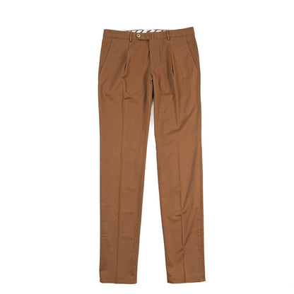 GTA “772L” ストレッチコットン ワンタックチノパンツ / SLIM FIT ブラウン 46 | GUARDAROBA MILANO OFFICIAL STORE