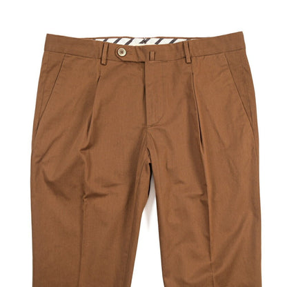 GTA “772L” ストレッチコットン ワンタックチノパンツ / SLIM FIT ブラウン 46 | GUARDAROBA MILANO OFFICIAL STORE