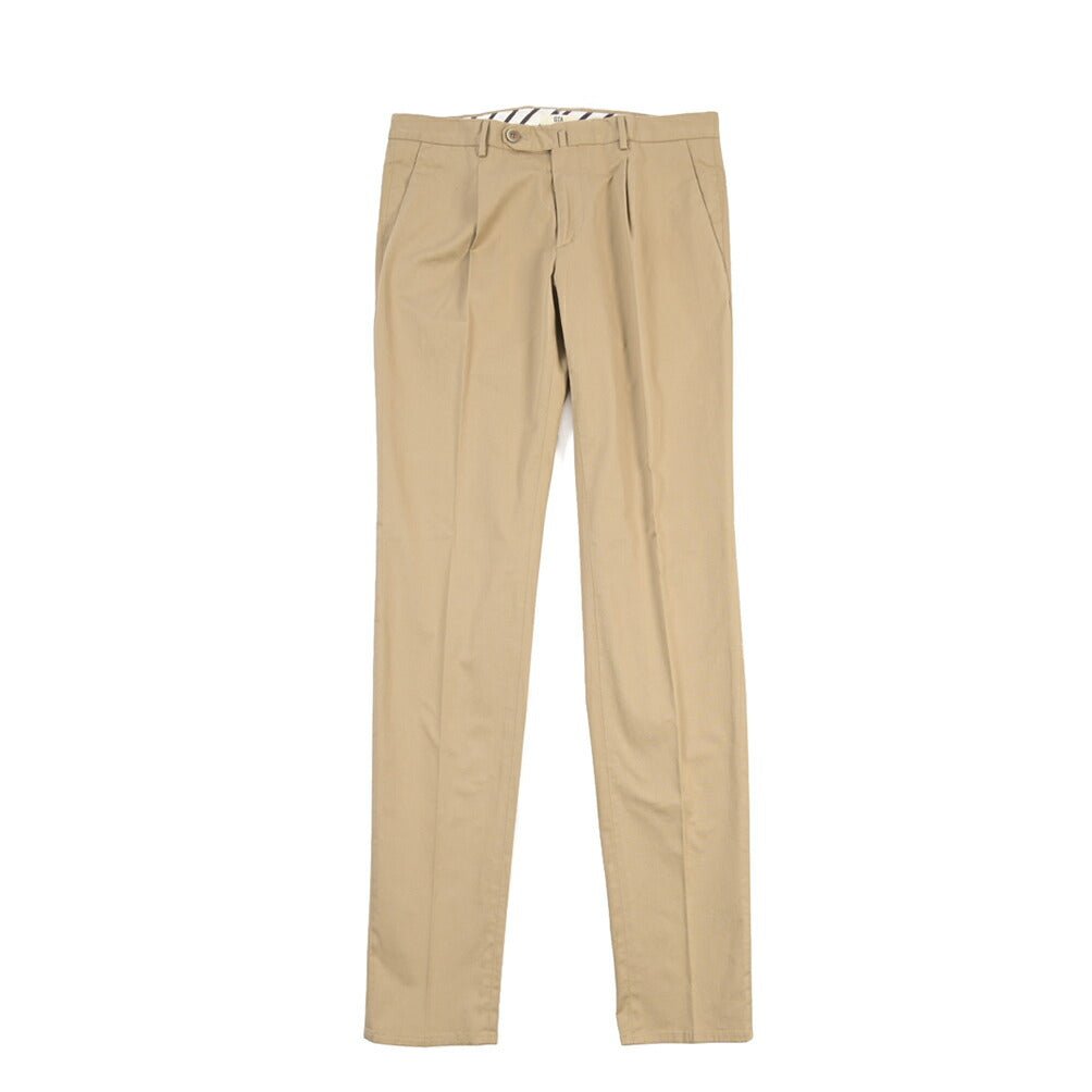 GTA “772L” ストレッチコットン ワンタックチノパンツ / SLIM FIT ベージュ 48 | GUARDAROBA MILANO OFFICIAL STORE