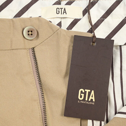 GTA “772L” ストレッチコットン ワンタックチノパンツ / SLIM FIT ベージュ 48 | GUARDAROBA MILANO OFFICIAL STORE