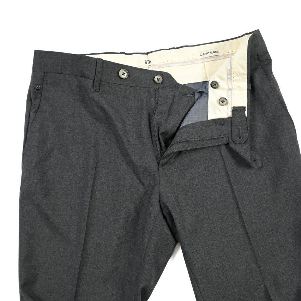 GTA “800 G SL” ウール100% ノータックスラックス / SLIM FIT ダークグレー 46 | GUARDAROBA MILANO OFFICIAL STORE