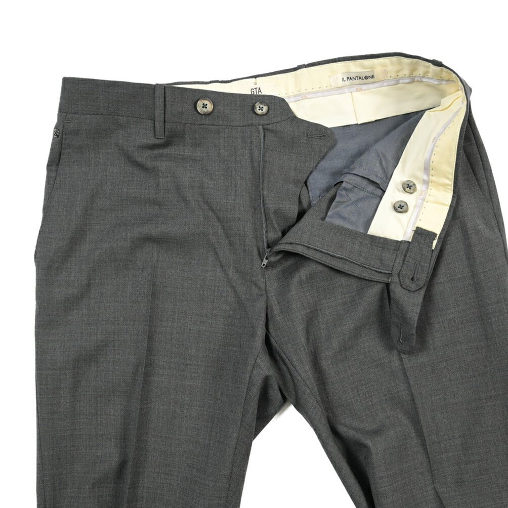 GTA “800 G SL” ウール100% ノータックスラックス / SLIM FIT ダークグレー 50 | GUARDAROBA MILANO OFFICIAL STORE