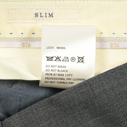 GTA “800 G SL” ウール100% ノータックスラックス / SLIM FIT ダークグレー 50 | GUARDAROBA MILANO OFFICIAL STORE