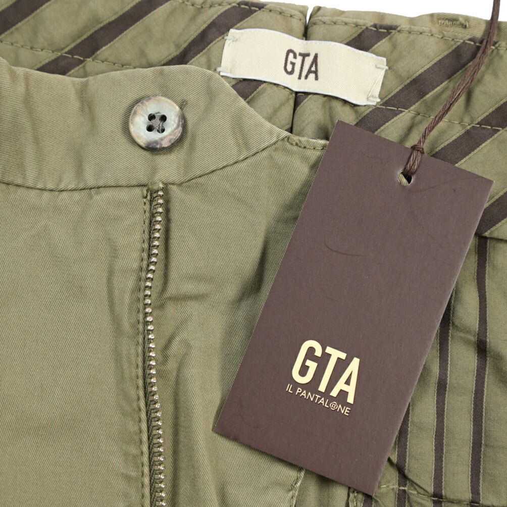GTA “800 K” ストレッチコットン ノータックチノパンツ / EXTRASLIM FIT カーキグリーン 46 | GUARDAROBA MILANO OFFICIAL STORE