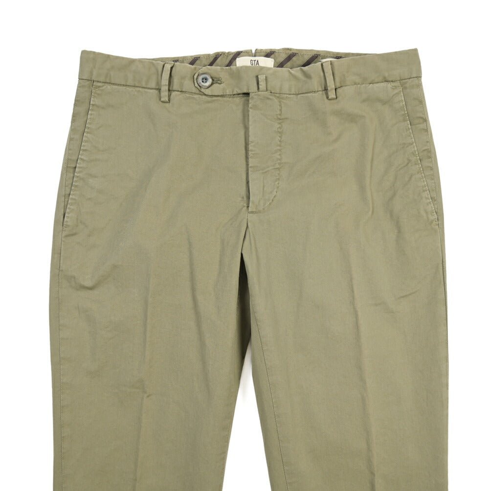 GTA “800 K” ストレッチコットン ノータックチノパンツ / EXTRASLIM FIT カーキグリーン 46 | GUARDAROBA MILANO OFFICIAL STORE