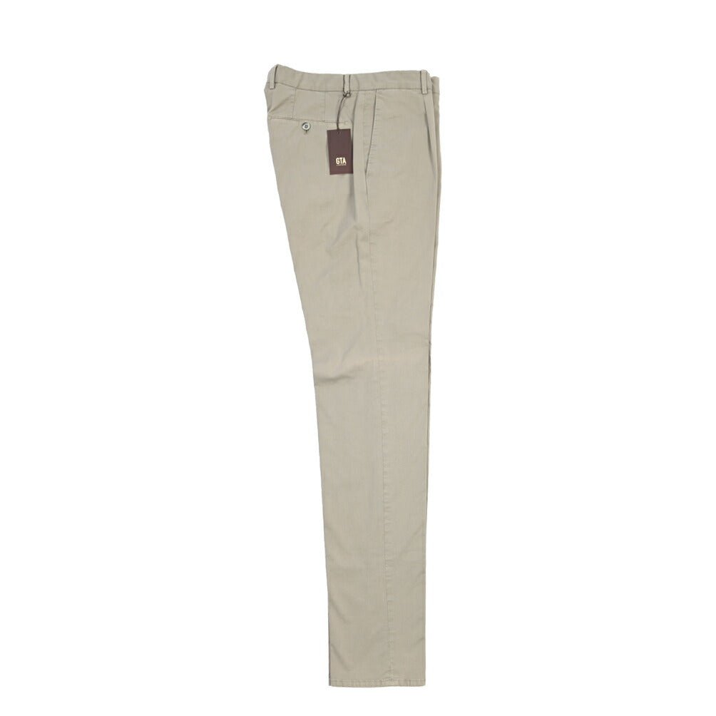 GTA “800 KP” ストレッチコットン ワンタックチノパンツ / EXTRASLIM FIT グレー 46 | GUARDAROBA MILANO OFFICIAL STORE