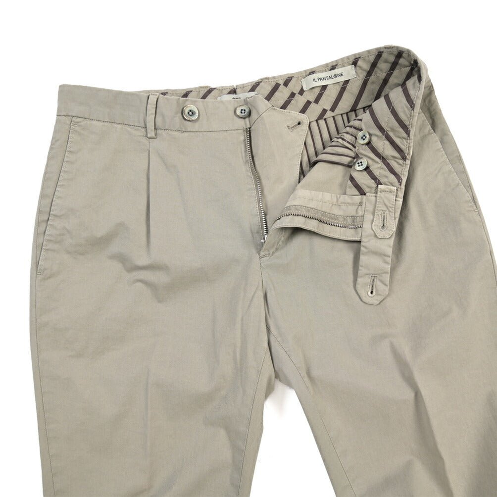 GTA “800 KP” ストレッチコットン ワンタックチノパンツ / EXTRASLIM FIT グレー 46 | GUARDAROBA MILANO OFFICIAL STORE