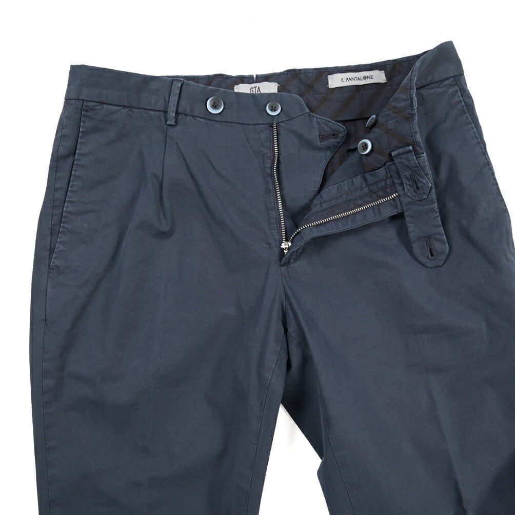 GTA “800 KP” ストレッチコットン ワンタックチノパンツ / EXTRASLIM FIT ネイビー 46 | GUARDAROBA MILANO OFFICIAL STORE