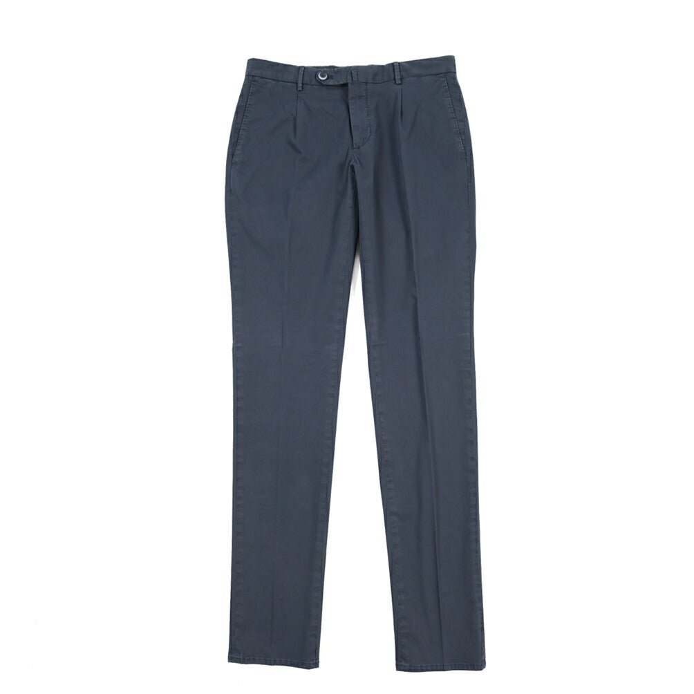 GTA “800 KP” ストレッチコットン ワンタックチノパンツ / EXTRASLIM FIT ネイビー 46 | GUARDAROBA MILANO OFFICIAL STORE