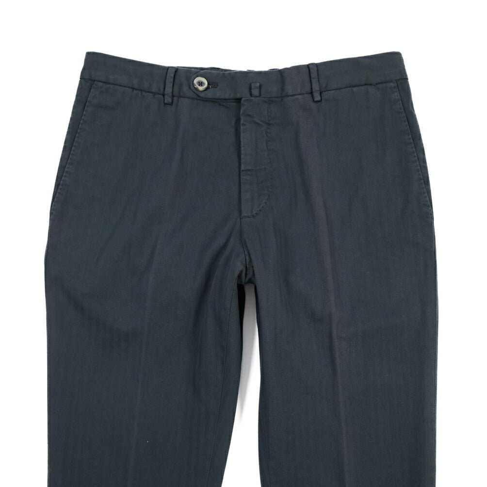 GTA “800 SL” ストレッチコットン ノータックヘリンボーンパンツ / SLIM / メンズ ネイビー 48 | GUARDAROBA MILANO OFFICIAL STORE