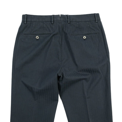 GTA “800 SL” ストレッチコットン ノータックヘリンボーンパンツ / SLIM / メンズ ネイビー 48 | GUARDAROBA MILANO OFFICIAL STORE