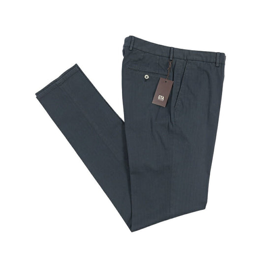 GTA “800 SL” ストレッチコットン ノータックヘリンボーンパンツ / SLIM / メンズ ネイビー 48 | GUARDAROBA MILANO OFFICIAL STORE