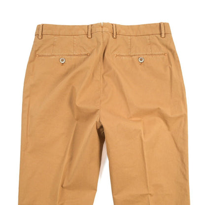 GTA “800 SL” ストレッチコットン ノータックチノパンツ / SLIM FIT ライトブラウン 48 | GUARDAROBA MILANO OFFICIAL STORE