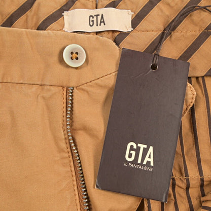 GTA “800 SL” ストレッチコットン ノータックチノパンツ / SLIM FIT ライトブラウン 48 | GUARDAROBA MILANO OFFICIAL STORE