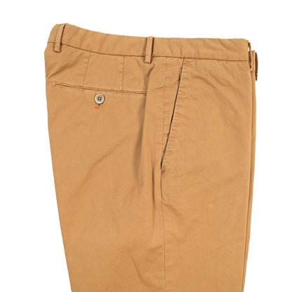 GTA “800 SL” ストレッチコットン ノータックチノパンツ / SLIM FIT ライトブラウン 48 | GUARDAROBA MILANO OFFICIAL STORE