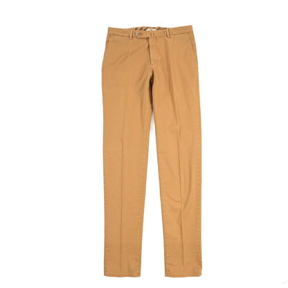 GTA “800 SL” ストレッチコットン ノータックチノパンツ / SLIM FIT ライトブラウン 48 | GUARDAROBA MILANO OFFICIAL STORE