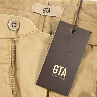 GTA “800 SL” ストレッチコットン ノータックチノパンツ / SLIM FIT ベージュ 46 | GUARDAROBA MILANO OFFICIAL STORE