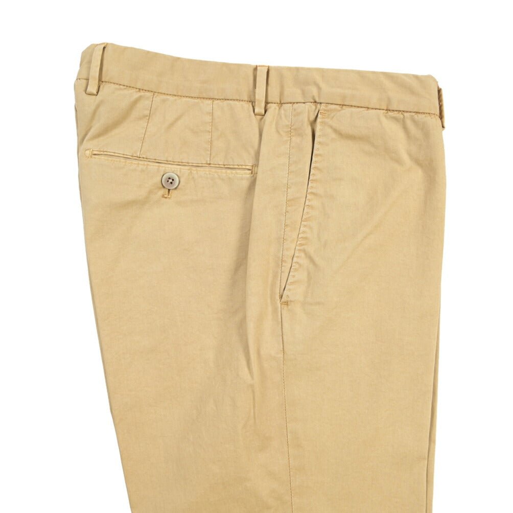 GTA “800 SL” ストレッチコットン ノータックチノパンツ / SLIM FIT ベージュ 46 | GUARDAROBA MILANO OFFICIAL STORE
