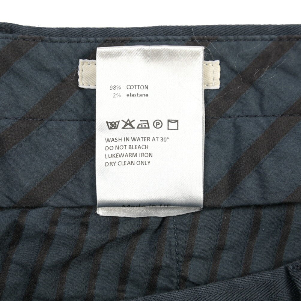 GTA “800 SL” ストレッチコットン ノータックチノパンツ シャドーストライプ / SLIM FIT ネイビー 50 | GUARDAROBA MILANO OFFICIAL STORE